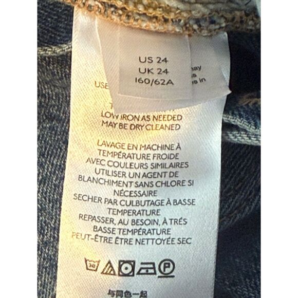 Free People Rocky Mountain Patchwork Jeans Sz 24 USA Made Embroidered Boho $148 - Picture 12 of 14